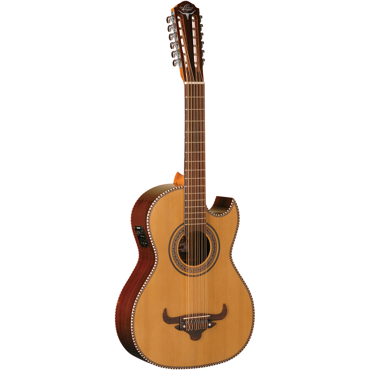 Oscar Schmidt OH52SE Acoustic-Electric Bajo Sexto Guitar with Gig Bag,  Natural