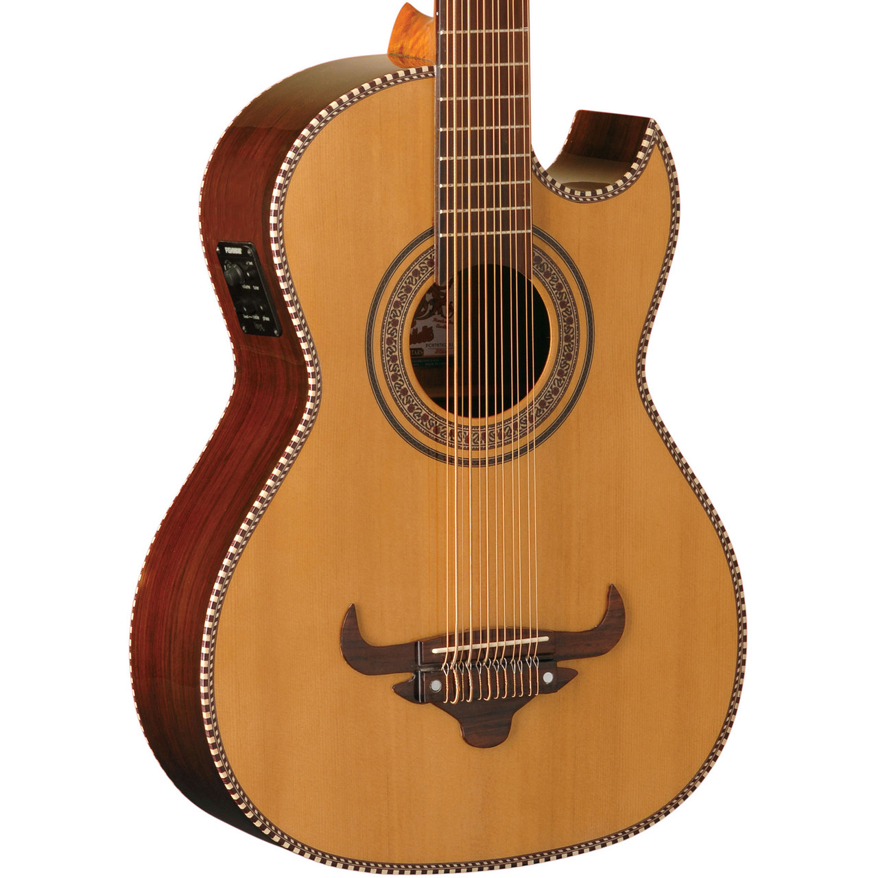 Oscar Schmidt OH52SE Acoustic-Electric Bajo Sexto Guitar with Gig Bag,  Natural