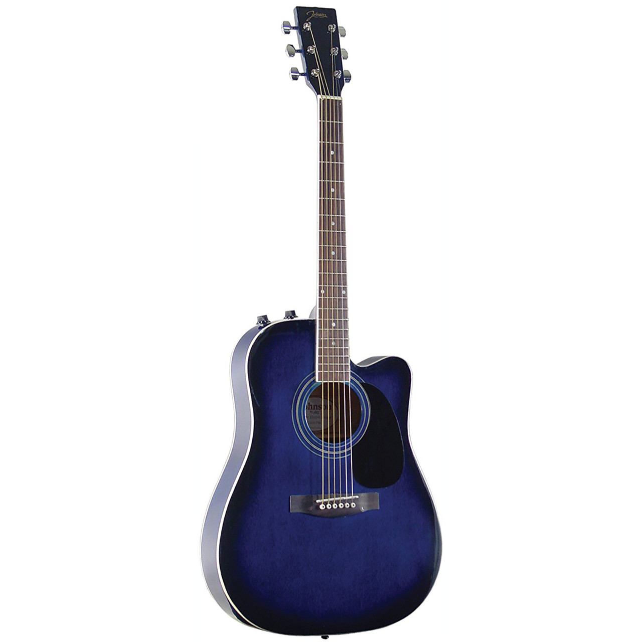 Johnson JG-650-TBL Thinbody Acoustic Electric Guitar, Blueburst