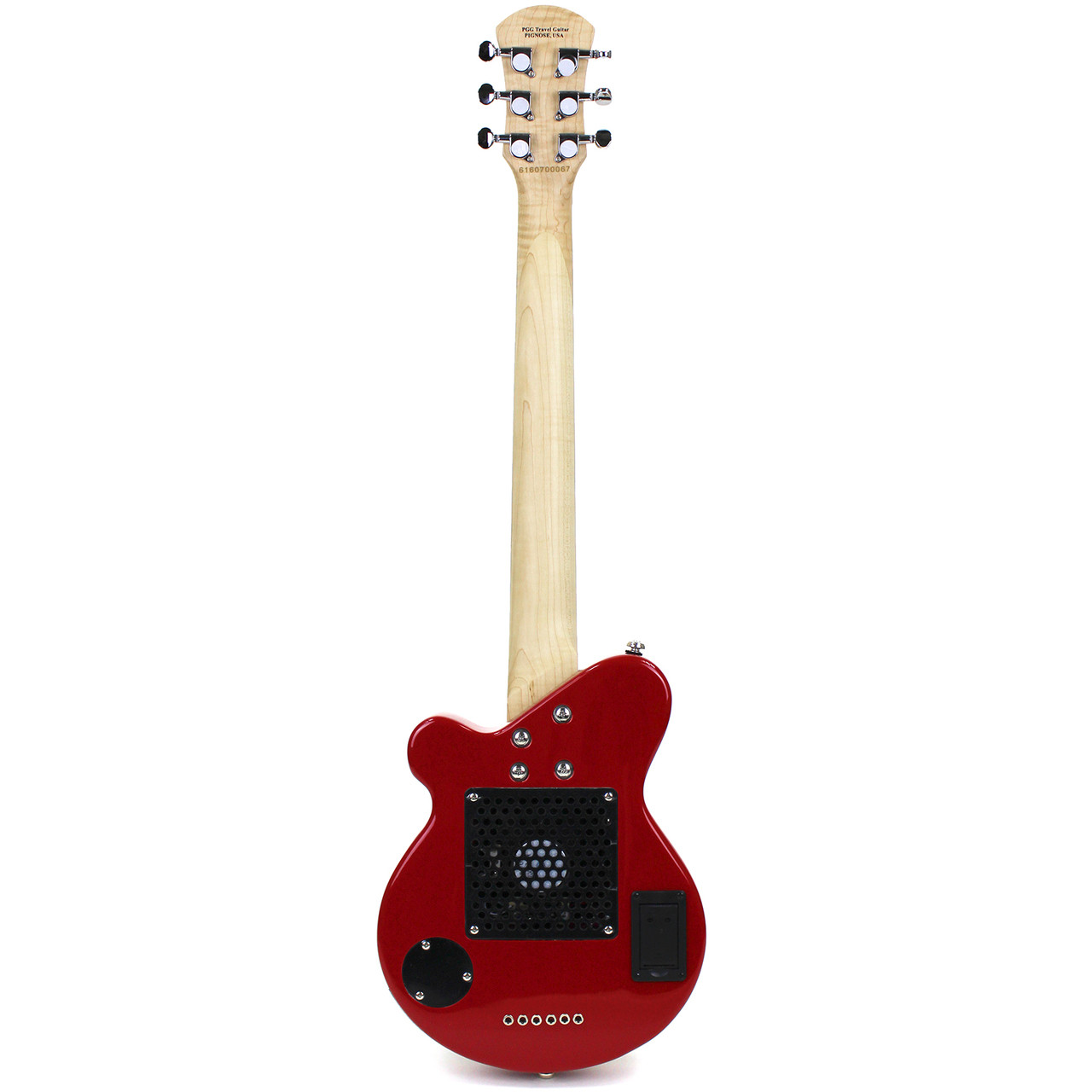 Pignose PGG-200 Mini Electric Travel Guitar with Built-in Amp, Candy Apply  Red