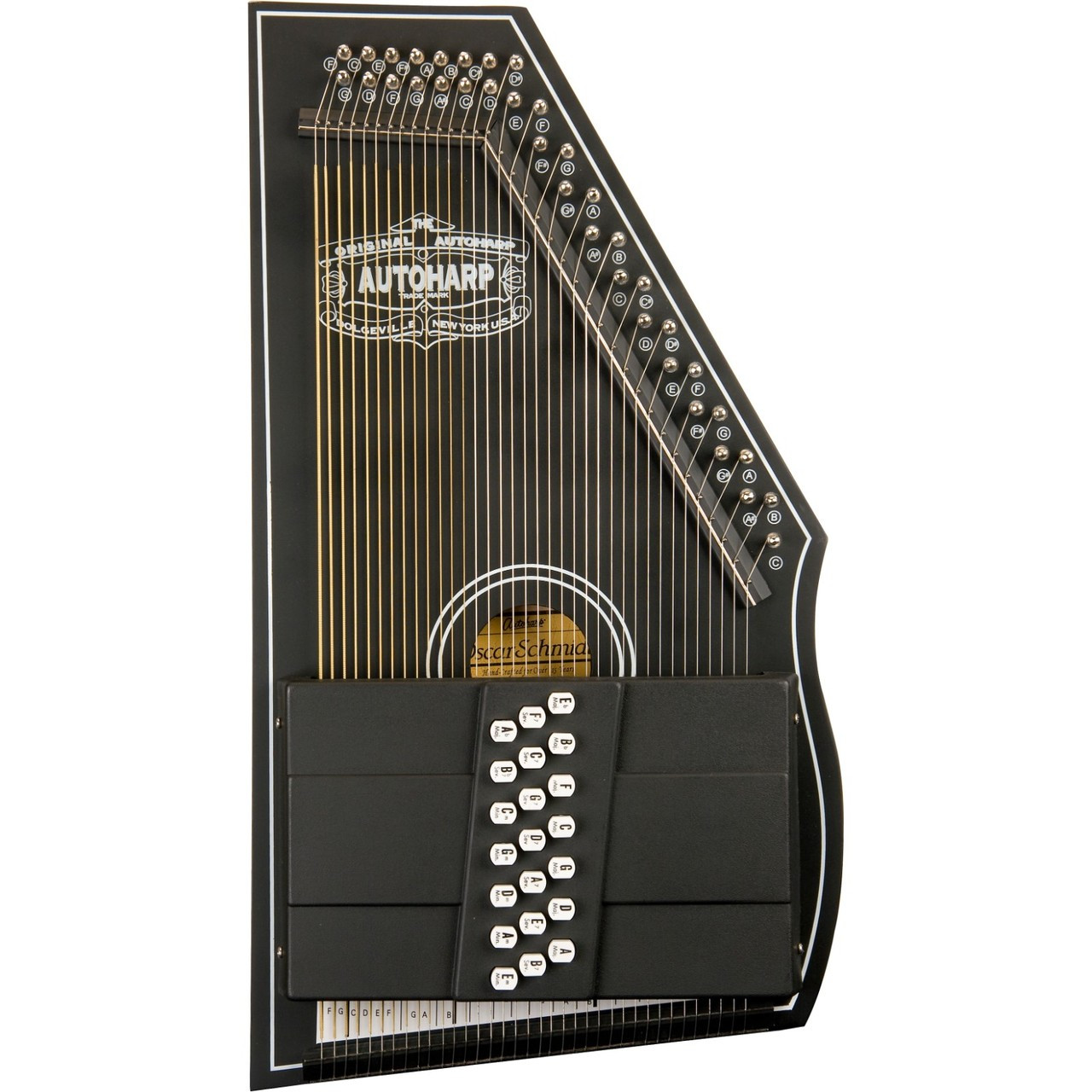 Oscar Schmidt OS73C 21-Chord 1930's Reissue Autoharp, Satin Black