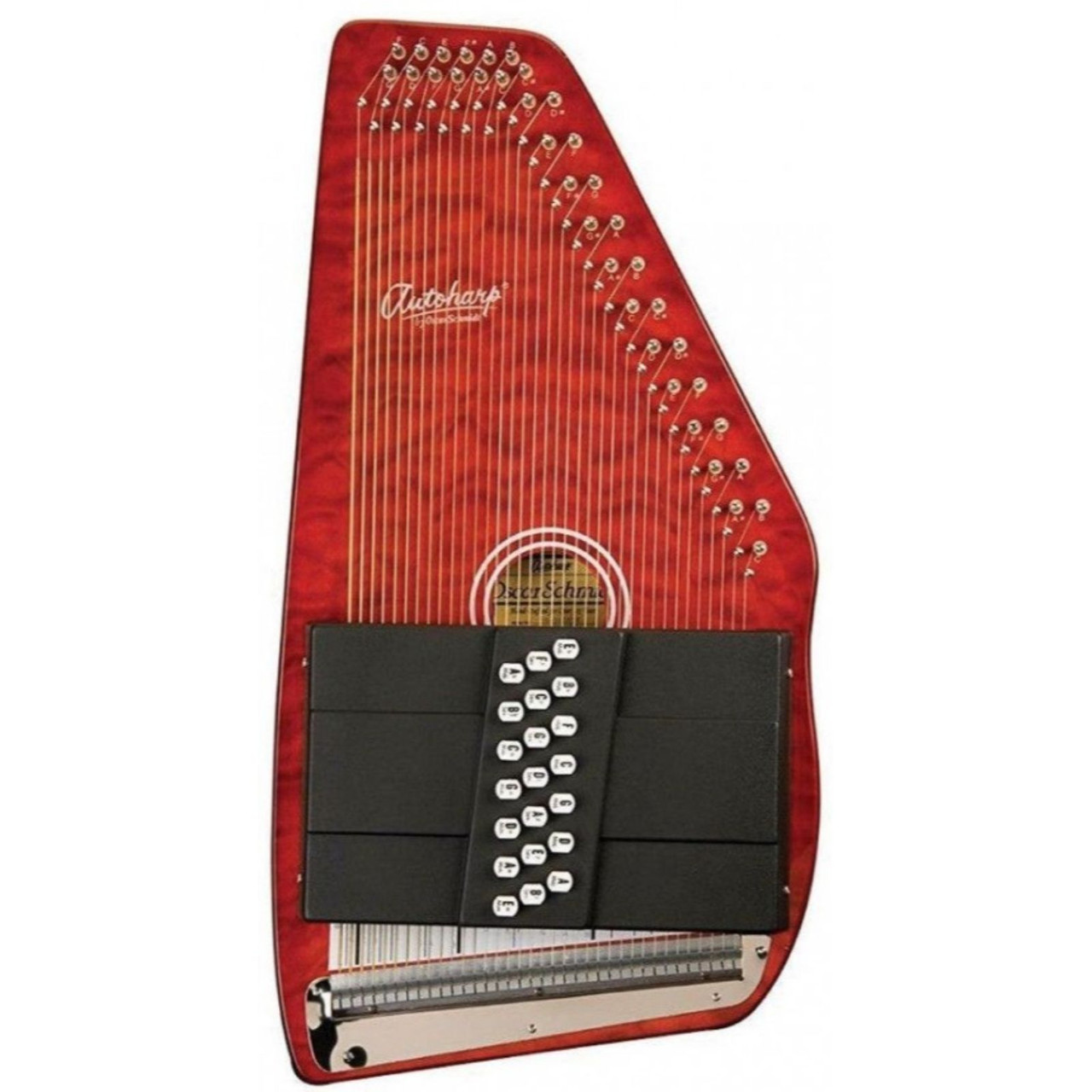 Oscar Schmidt OS21CQTR Classic 21-Chord Autoharp, Quilted Transparent Red