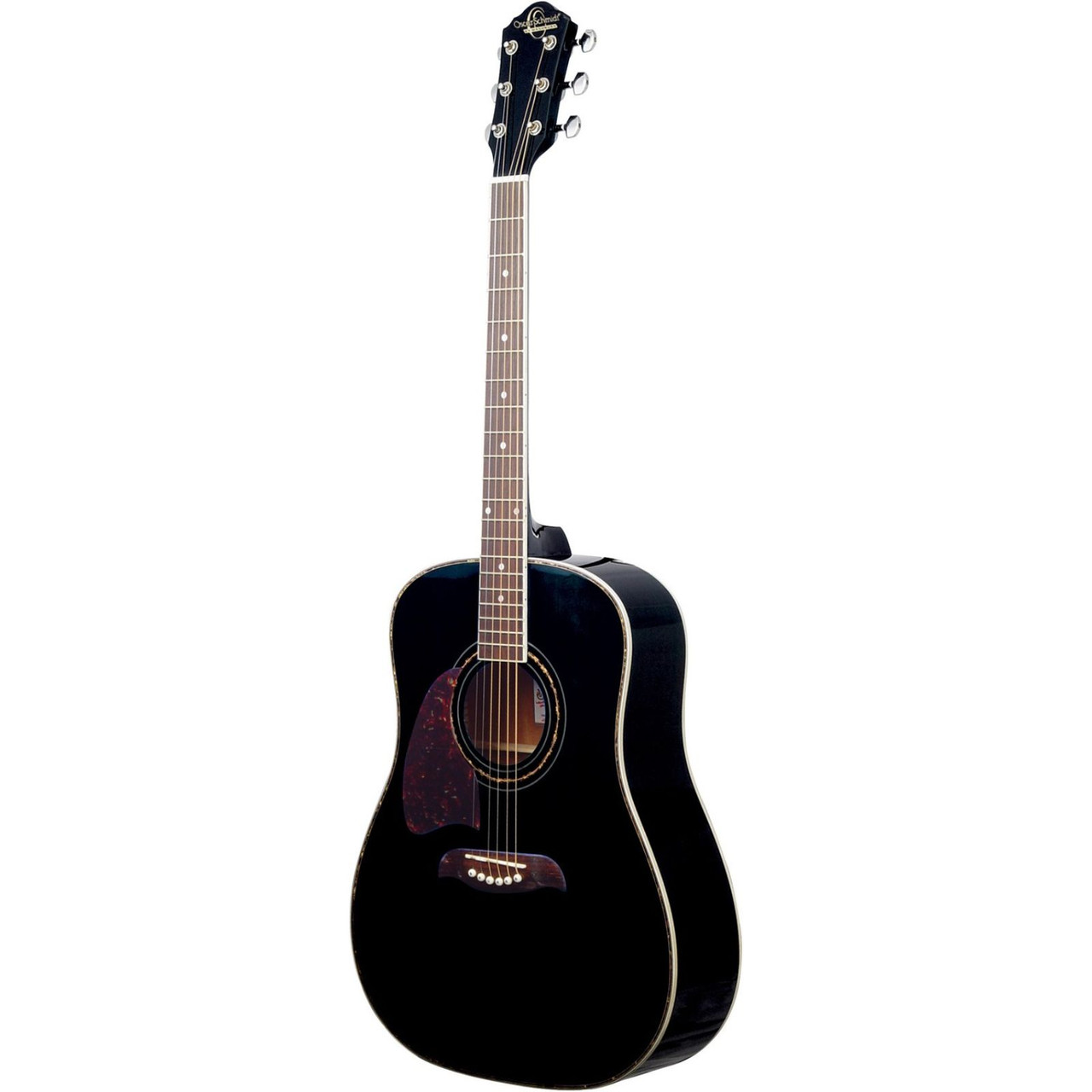 Oscar Schmidt OG2BLH Left-Handed Dreadnought Acoustic Guitar, Black