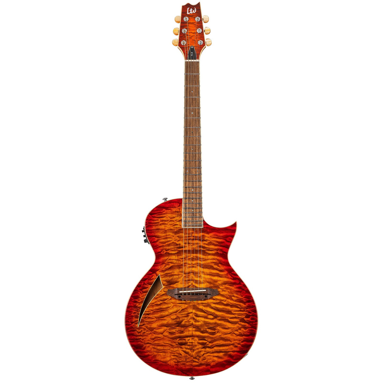ESP　TL-6　LTD　エレアコ　ギター ESP LTD TL-6 ThinLine Acoustic Electric Guitar Quilt Top Tiger Eye
