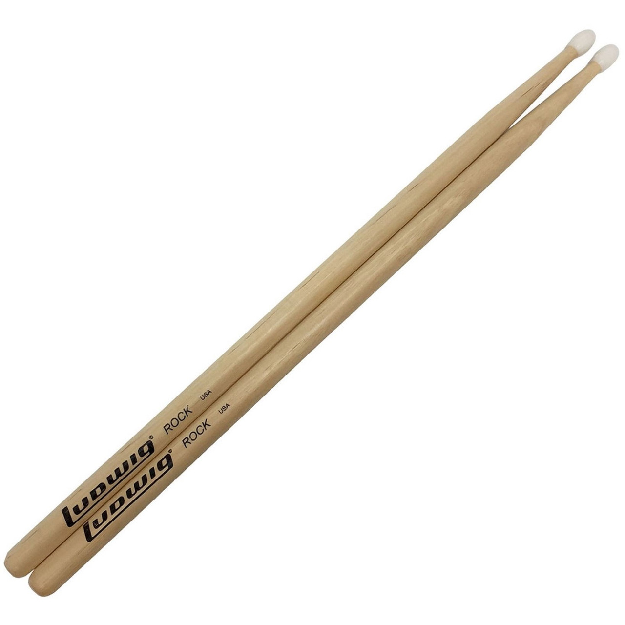 Ludwig LROCKN Hickory Drum Sticks with Nylon Tips (LROCKN)