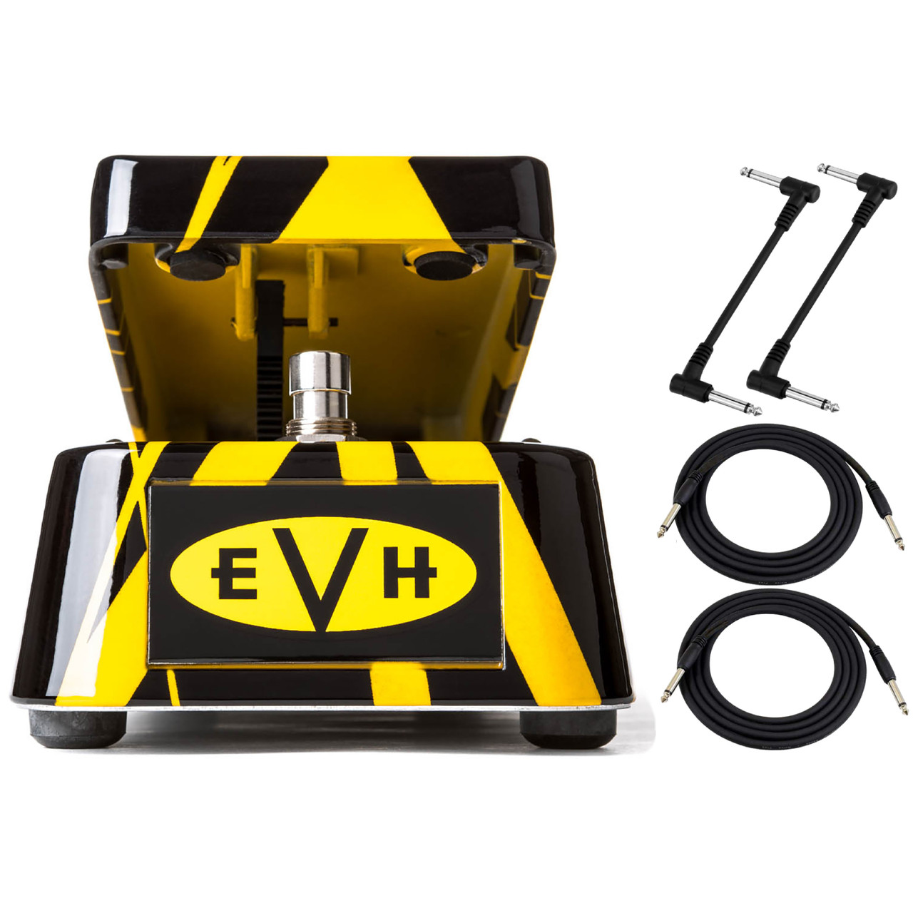 Dunlop EVH95 Eddie Van Halen Signature Cry Baby Wah Guitar Pedal Bundle  with Cables