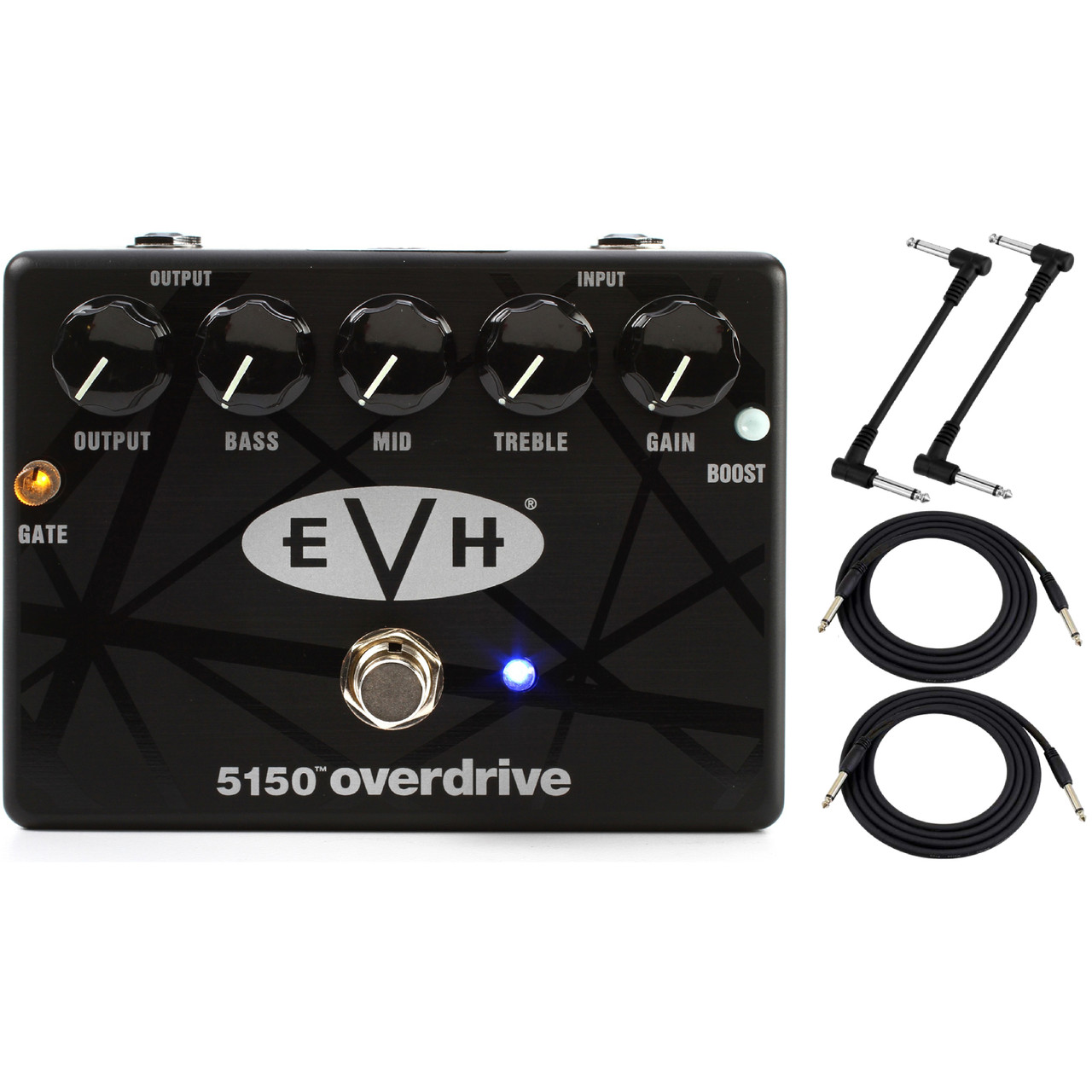 MXR EVH 5150 Eddie Van Halen Signature Overdrive Guitar Effects Pedal with  Cables