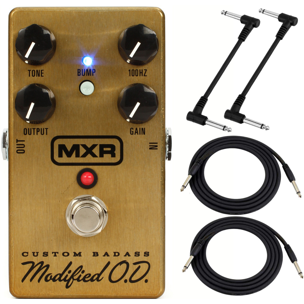 MXR Custom Badass Modified O.D. M77 Overdrive Effects Pedal with Cables