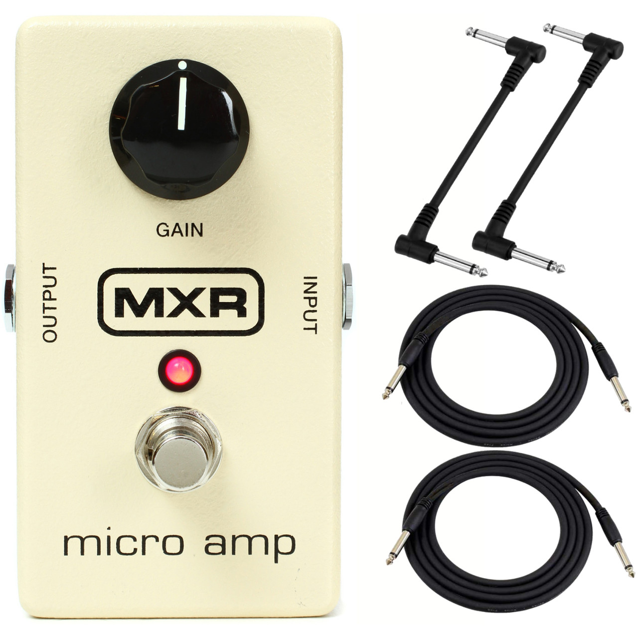 MXR M133 Micro Amp Gain/Boost Effects Pedal with Cables