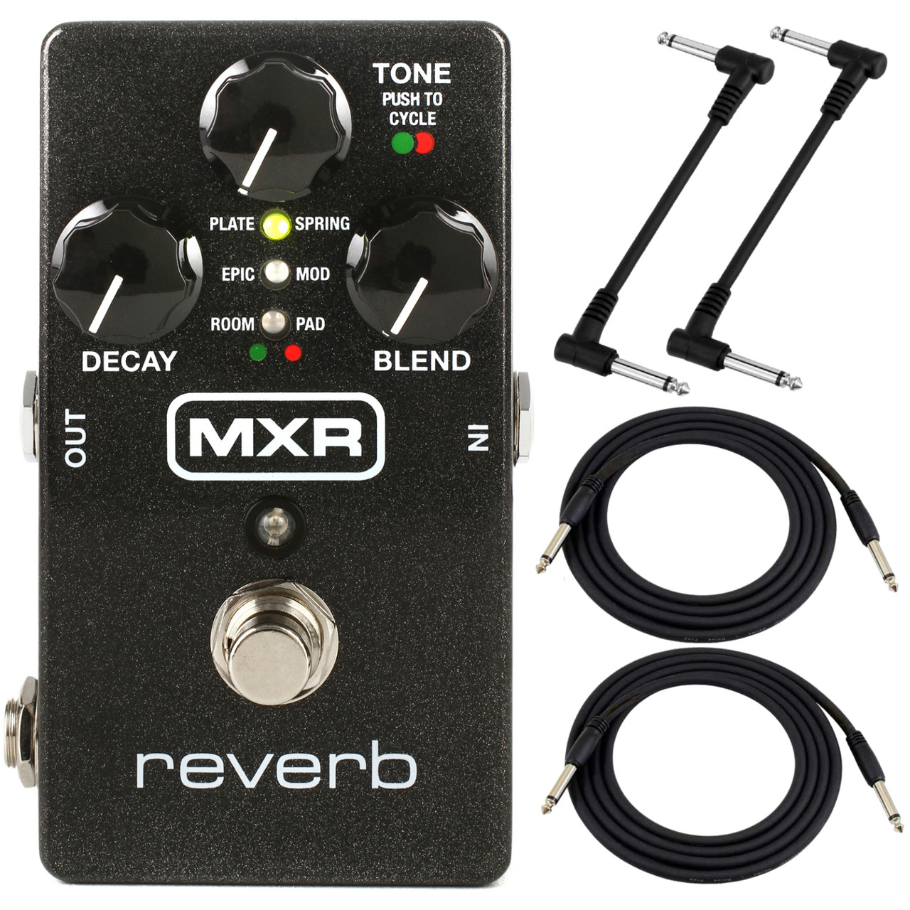 MXR M300 Reverb Guitar Effects Pedal w/ Power Supply and Cables