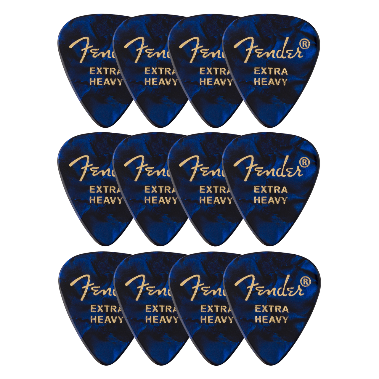 Fender Moto Style Guitar Picks, 12 Pack - Blue
