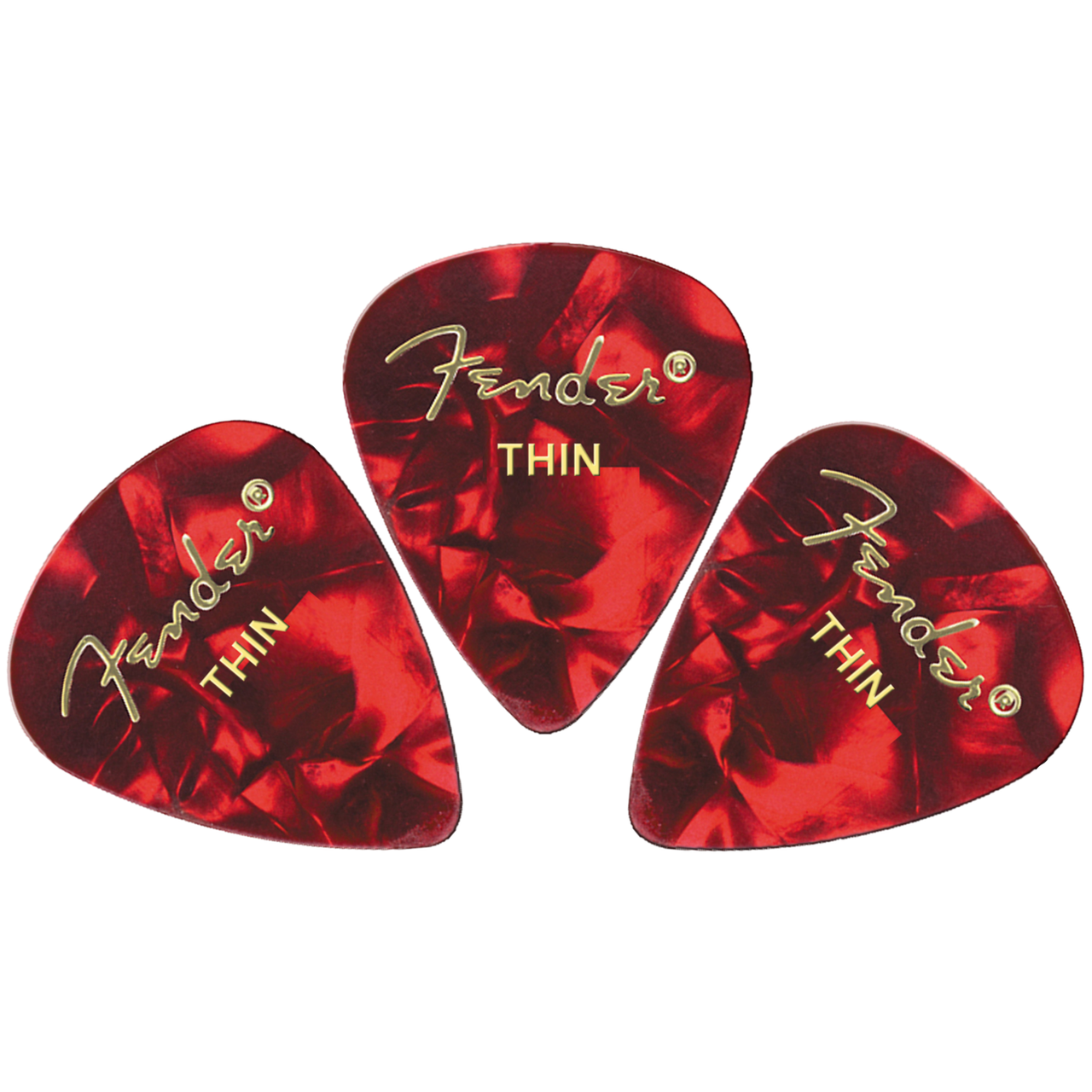 Fender 1980351780 351 Classic Celluloid Guitar Picks, White, Thin