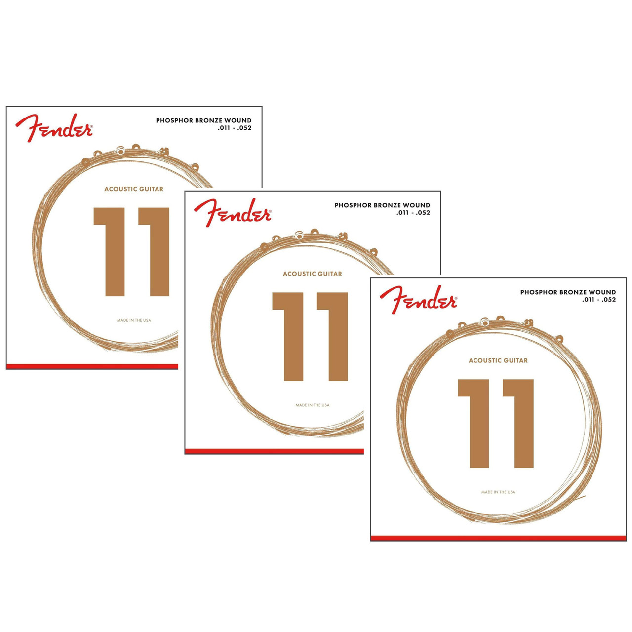 End,　Fender　11-52　60CL　Guitar　Phosphor　(073-0060-405)　Bronze　Acoustic　Strings,　Ball　Custom　Light