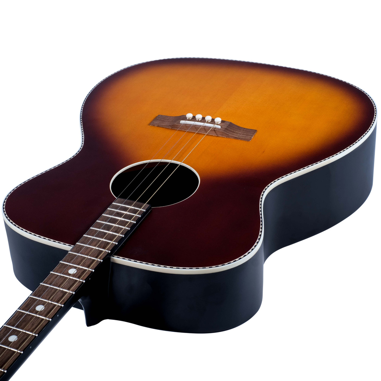 Recording King ROST-7-TS Tenor Acoustic Guitar, Tobacco Sunburst