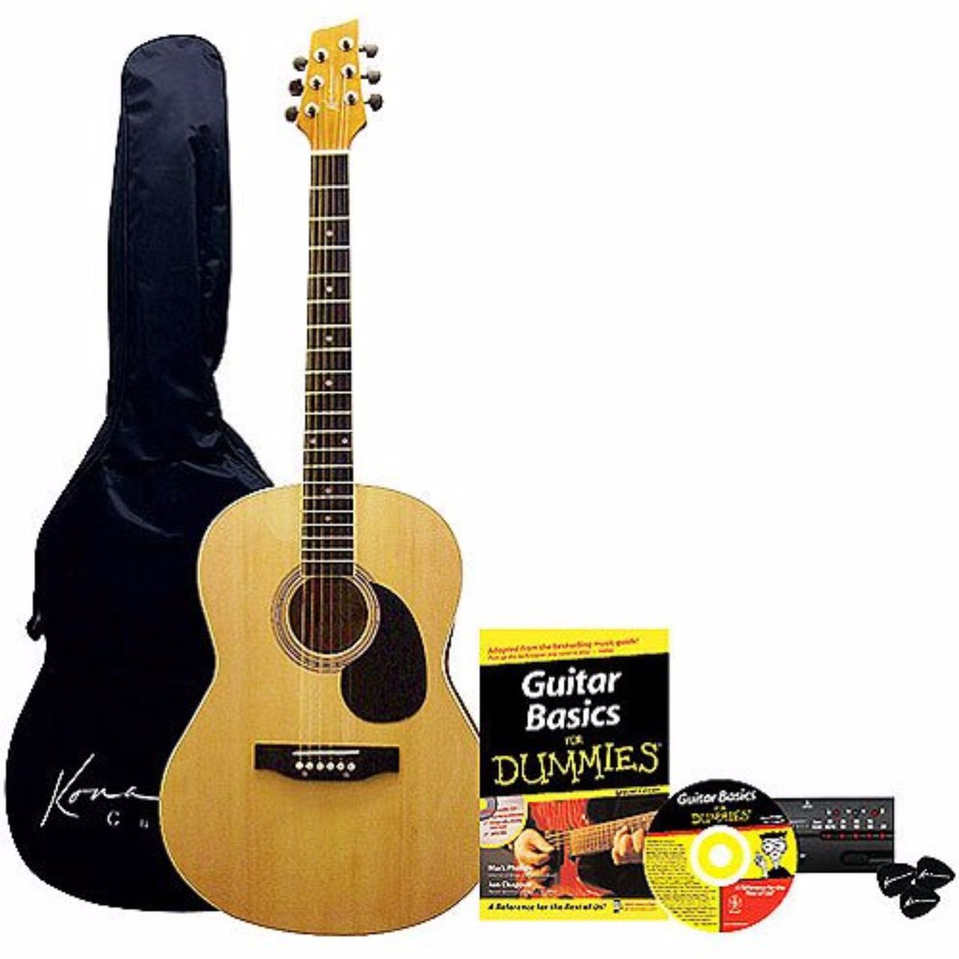 Kona K394D Acoustic Guitar Starter Pack for Dummies