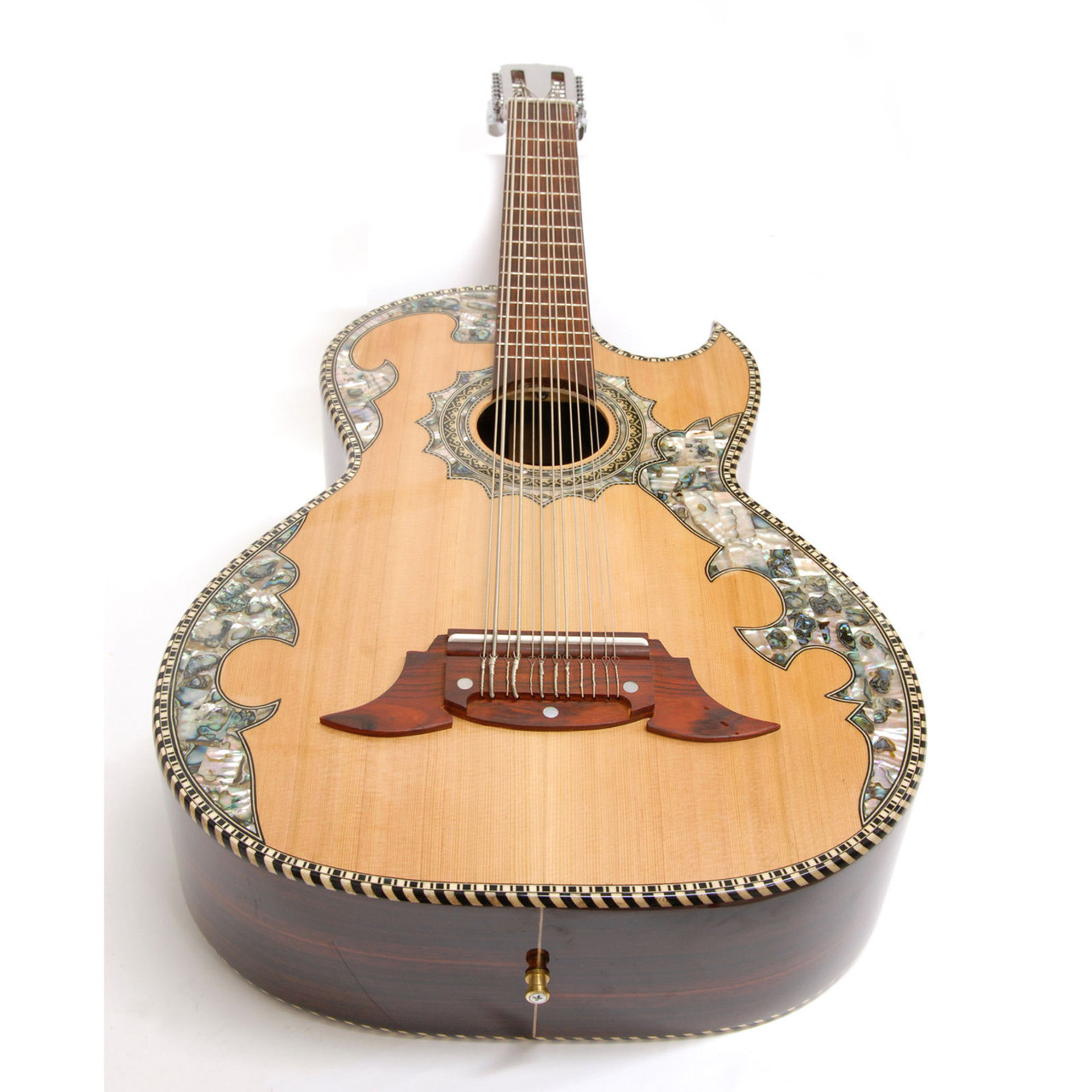 Paracho Elite Alvarado Solid Cedar Top 12 String Bajo Sexto Guitar Natural 2248