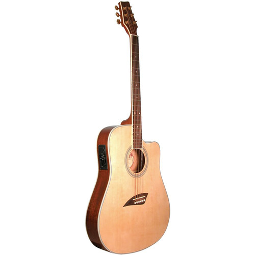 Kona K2 Thin Body Acoustic Electric Guitar, Natural (K2N)