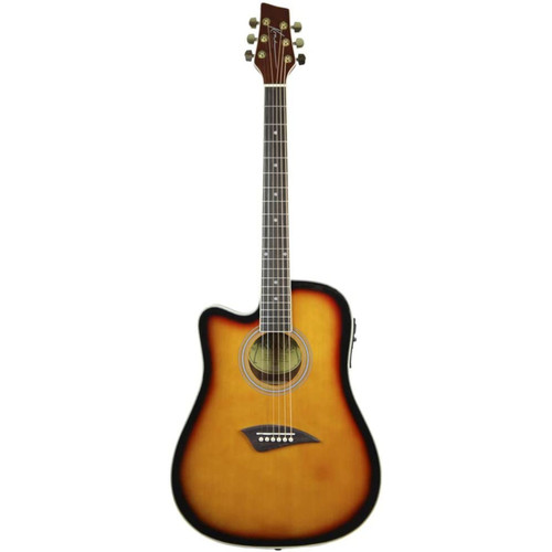 Kona K2SB Thin Body Acoustic Electric Guitar, Tobacco Sunburst