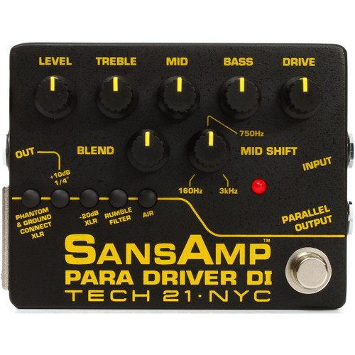 ベース TECH21 Bass D DI Programmable Tech 21 NYC Sansamp Programmable Bass Driver DI Pedal