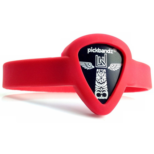 Pickbandz PBW-SM-RD Wristband Pick Holder, Rockin' Red - Youth to Adult Small