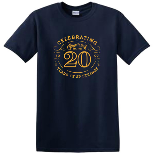 Martin 40MSP0097XL SP Strings 20th Anniversary T-Shirt, XL Navy