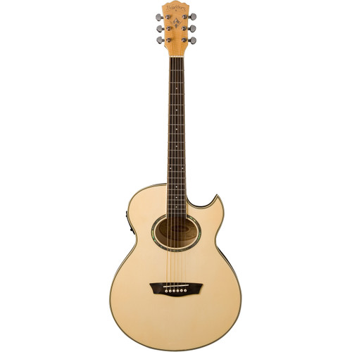 Washburn EA20 Festival Series Mini Jumbo Cutaway Acoustic Electric Guitar, Natural (EA20-A-U)