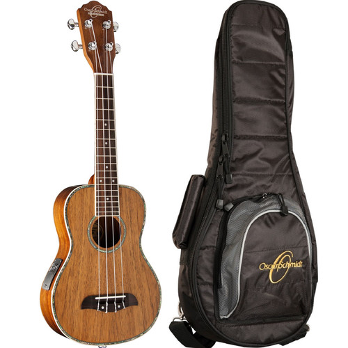 Oscar Schmidt OU5EK Hawaiian Koa Acoustic Electric Concert Ukulele with Gig Bag (OU5EK)