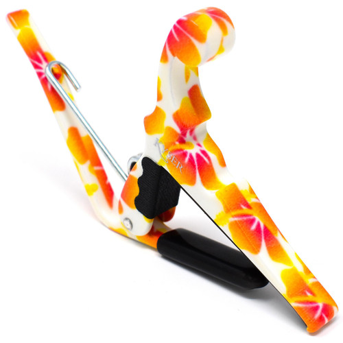 Kyser KUPHA Hawaiian Series Quick-Change Ukulele Capo, Pastel Hibiscus