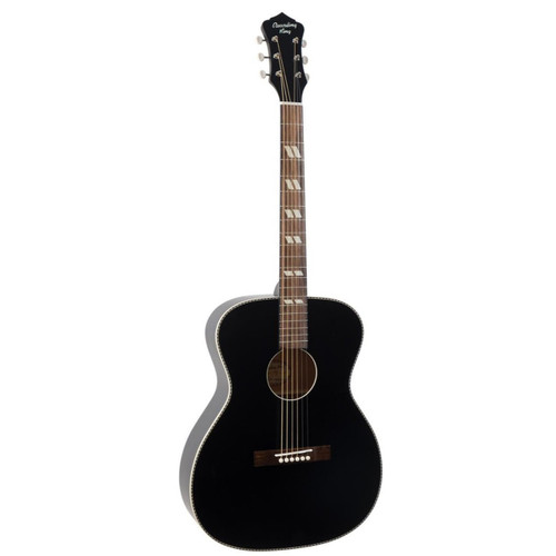 Recording King ROS-7-MBK Dirty 30's 000-Style Acoustic Guitar, Matte Black