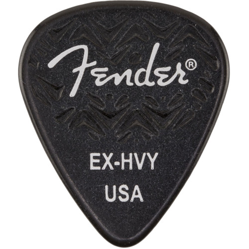 Fender 351 Shape Wavelength Celluloid Guitar Picks, Heavy, Black