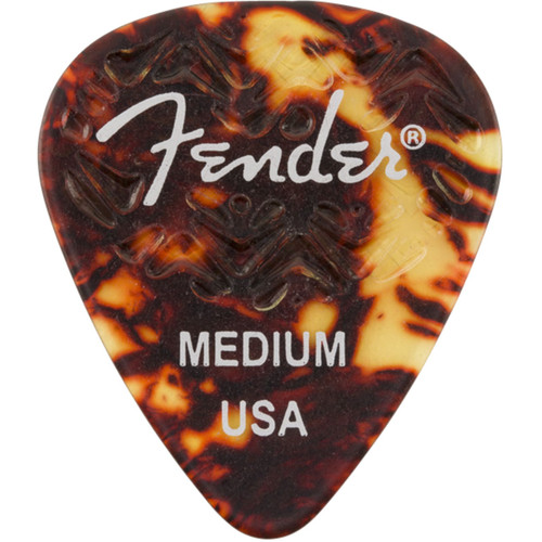 Fender 351 Shape Wavelength Celluloid Guitar Picks, Medium, Shell,  6-Pack

