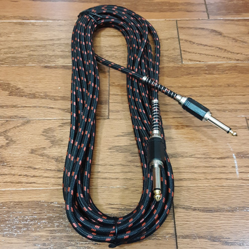 ZoZo Cables 20-Foot Tweed Guitar & Instrument Cable, Black & Red (ZZPMB20BC-RD)