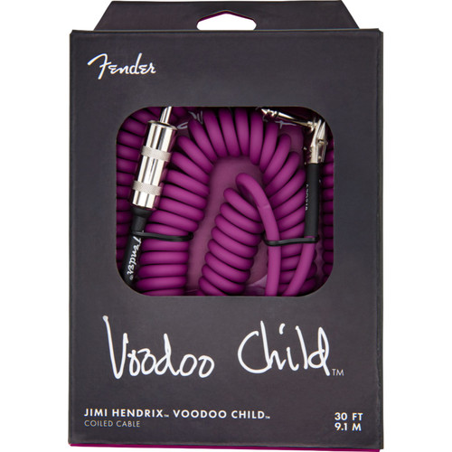 Fender Jimi Hendrix Voodoo Child 30 ft. Coiled Guitar Cable, Purple

