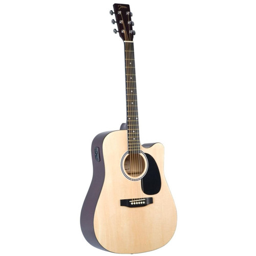 Johnson JG-650-TB Thinbody Acoustic Electric Guitar, Black