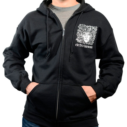 Electro-Harmonix Flashback Logo Sweatshirt Hoodie, Black, Size Large (EHX-HOODIE-B-L)