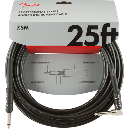 Fender Professional Series 25 ft. Straight-Angle Instrument Cable, Black (099-0820-060)