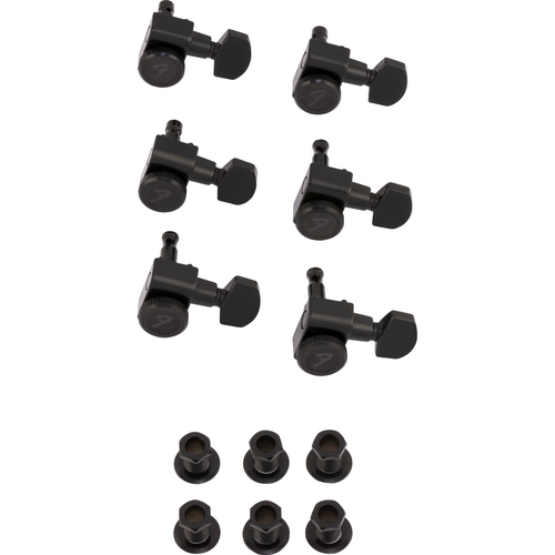 Fender Locking Stratocaster/Telecaster Tuning Machines, Black, Set of 6 (099-0818-400)