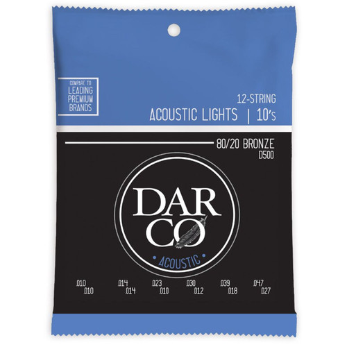 Martin D500 Darco 80/20 Bronze 12-String Acoustic Guitar Strings, Light (D500)