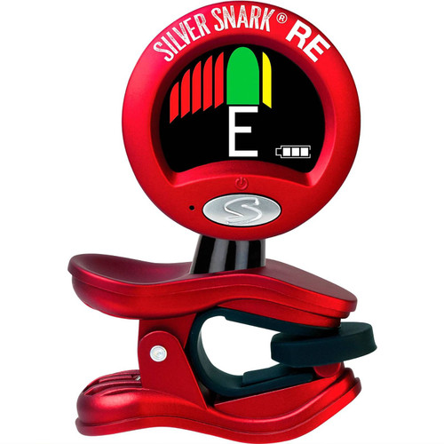 Snark SIL-RED Silver Snark Rechargeable Clip-on Chromatic Tuner for All Instruments, Red