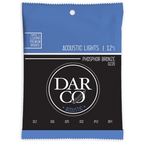 Martin D220 Darco Phosphor Bronze Acoustic Guitar Strings, Light .012-.054 (D220)