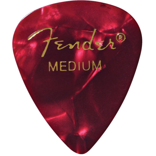 Fender 351 Shape Premier Celluloid Guitar Picks, Medium, Red Moto, 12-Pack (198-0351-809)
