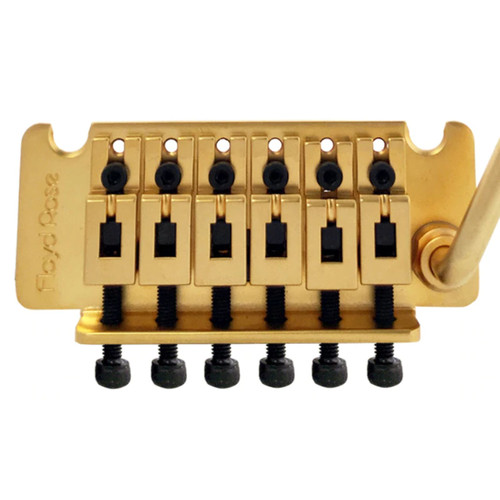 Floyd Rose FRTNFTSGR2 Non-Fine Tuner Tremolo System with R2 Nut, Satin Gold (FRTNFTSGR2)