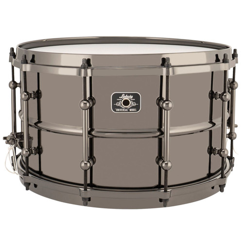 Ludwig LU0814 Universal Brass Snare Drum, Black Nickel, 8"x 14" (LU0814)