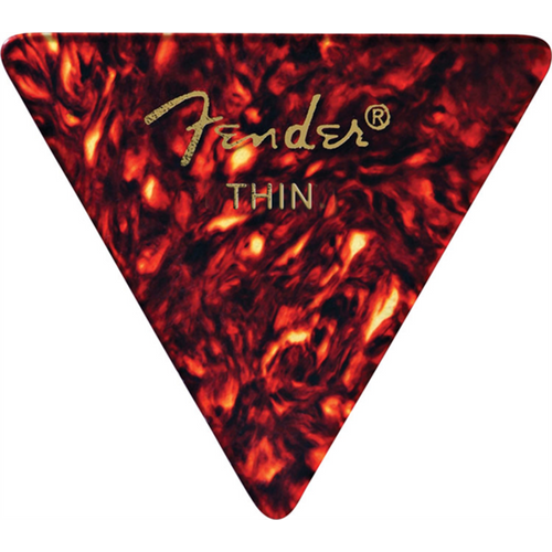 Fender Classic Celluloid 355 Shape Guitar Picks, Thin, Tortoise Shell, 12-Pack (198-0355-700)