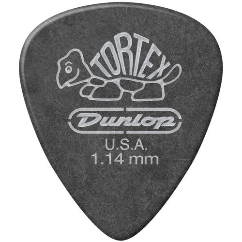 Dunlop 488P1.14 Tortex Pitch Black Standard Guitar Picks, 1.14mm, 12-Pack (488P1.14)