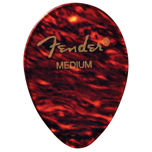 Fender Classic Celluloid 354 Shape Guitar Picks, Medium, Tortoise Shell, 12-Pack (198-0354-800)