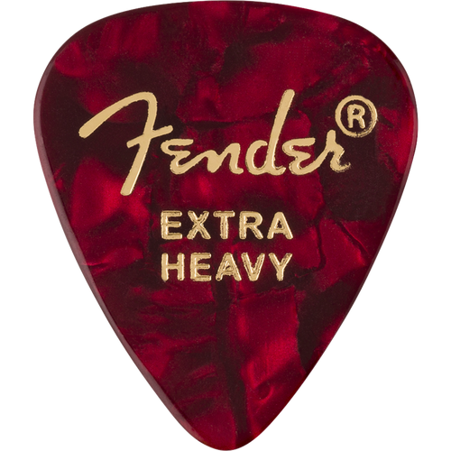 Fender Premium Celluloid 351 Shape Guitar Picks, Extra Heavy, Red Moto, 12-Pack (198-0351-609)