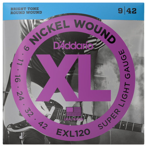 D'Addario EXL120 XL Nickel Wound Electric Guitar Strings, 09-42 Super Light (EXL120)