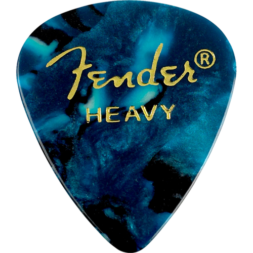Fender Premium Celluloid 351 Shape Guitar Picks, Heavy, Ocean Turquoise, 12-Pack (198-0351-908)