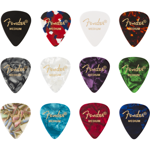 Fender Celluloid Medley 351 Shape Guitar Picks, Medium, 12-Pack (098-0300-300)